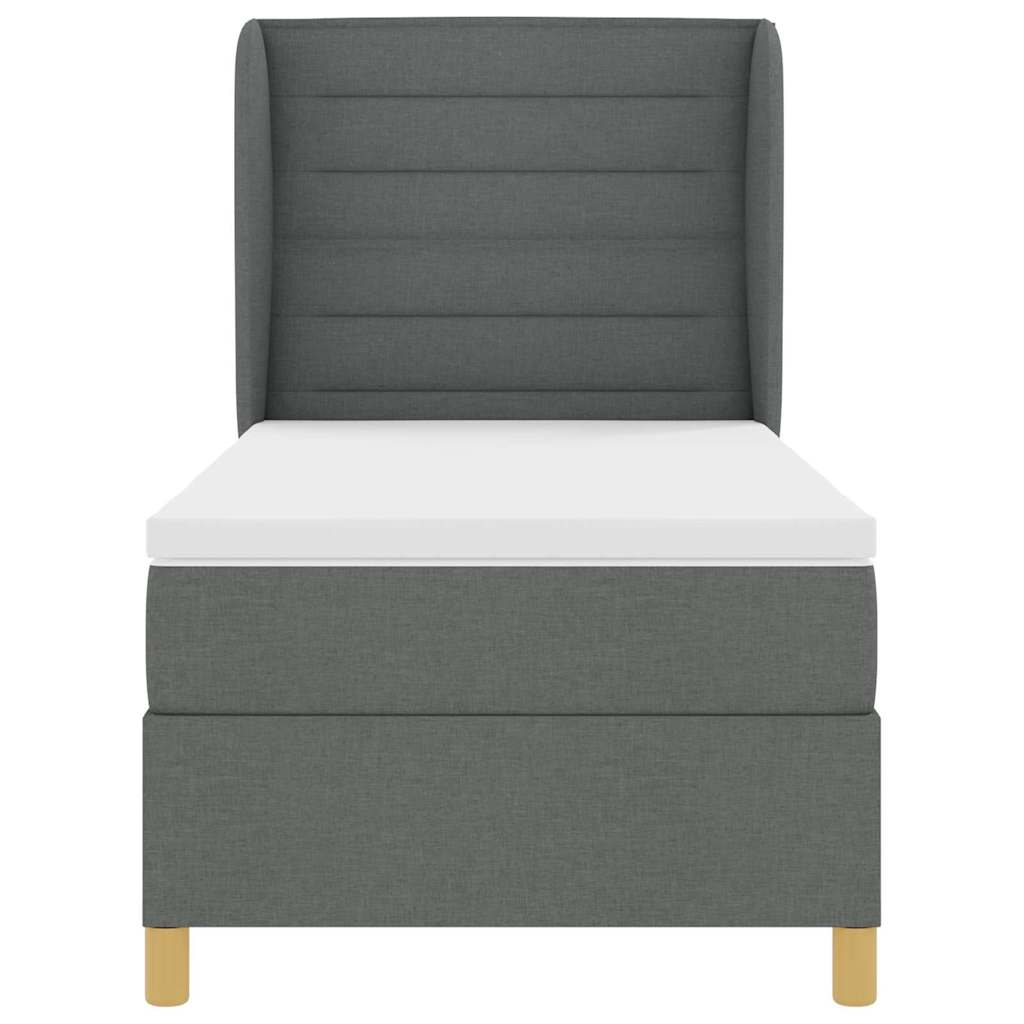 Krevet s opruga kutije Tamno siva 200 x 80 cm tkanina