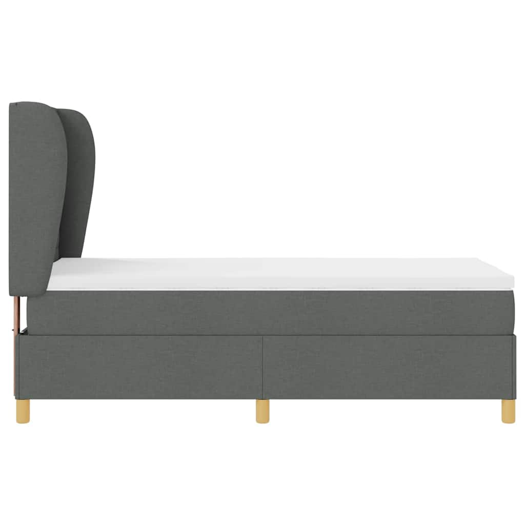 Krevet s opruga kutije Tamno siva 200 x 80 cm tkanina
