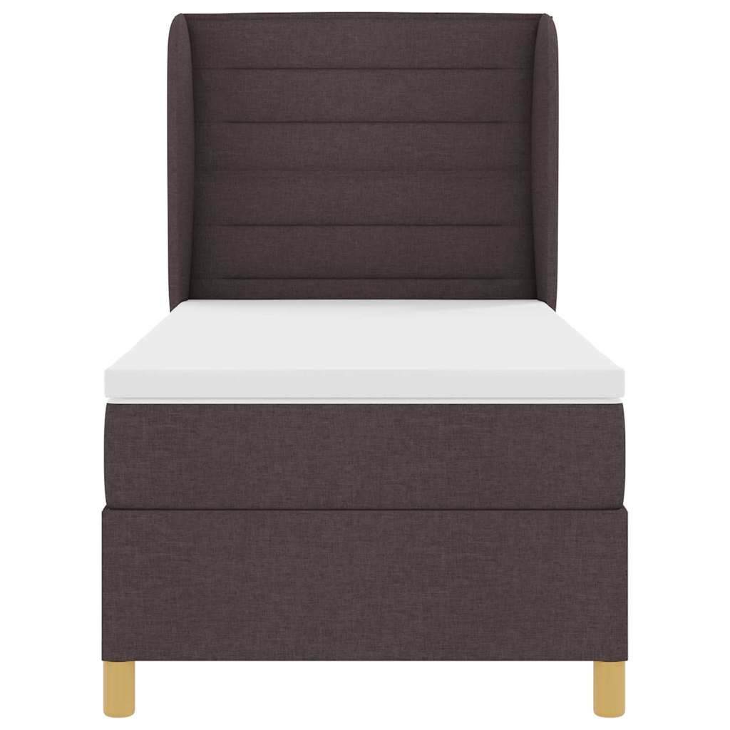 Krevet s opruga kutije Tamno smeđa 200 x 90 cm tkanina