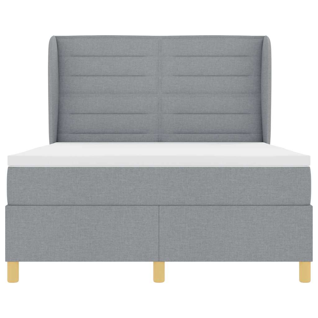 Krevet s opruga kutije Svijetlo siva 200 x 140 cm tkanina
