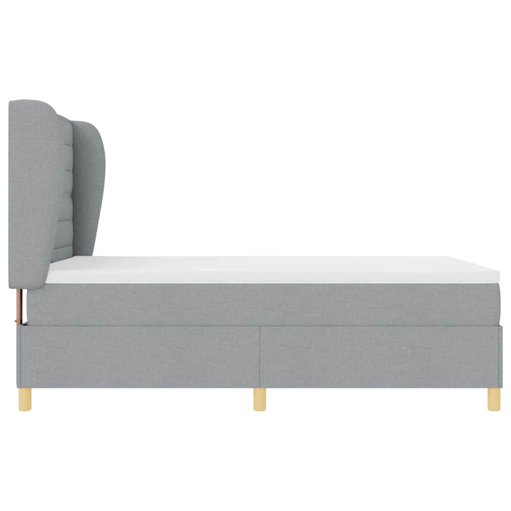 Krevet s opruga kutije Svijetlo siva 200 x 140 cm tkanina