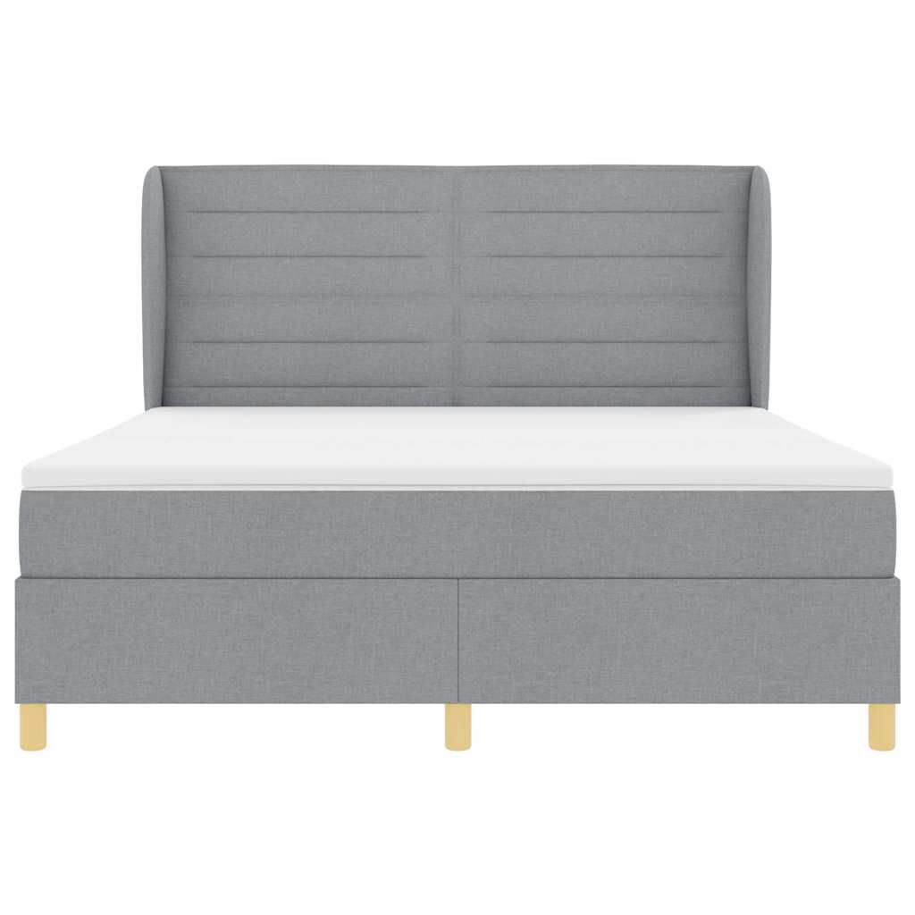 Krevet s opruga kutije Svijetlo siva 200 x 180 cm tkanina
