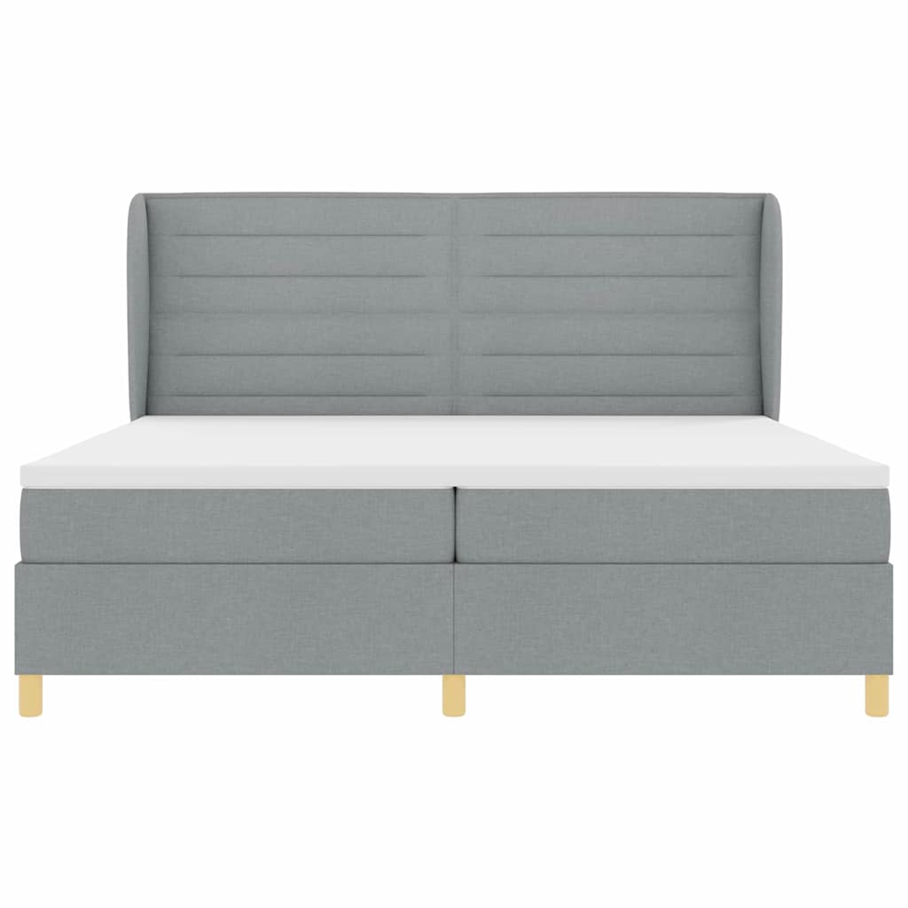 Krevet s opruga kutije Svijetlo siva 200 x 200 cm tkanina