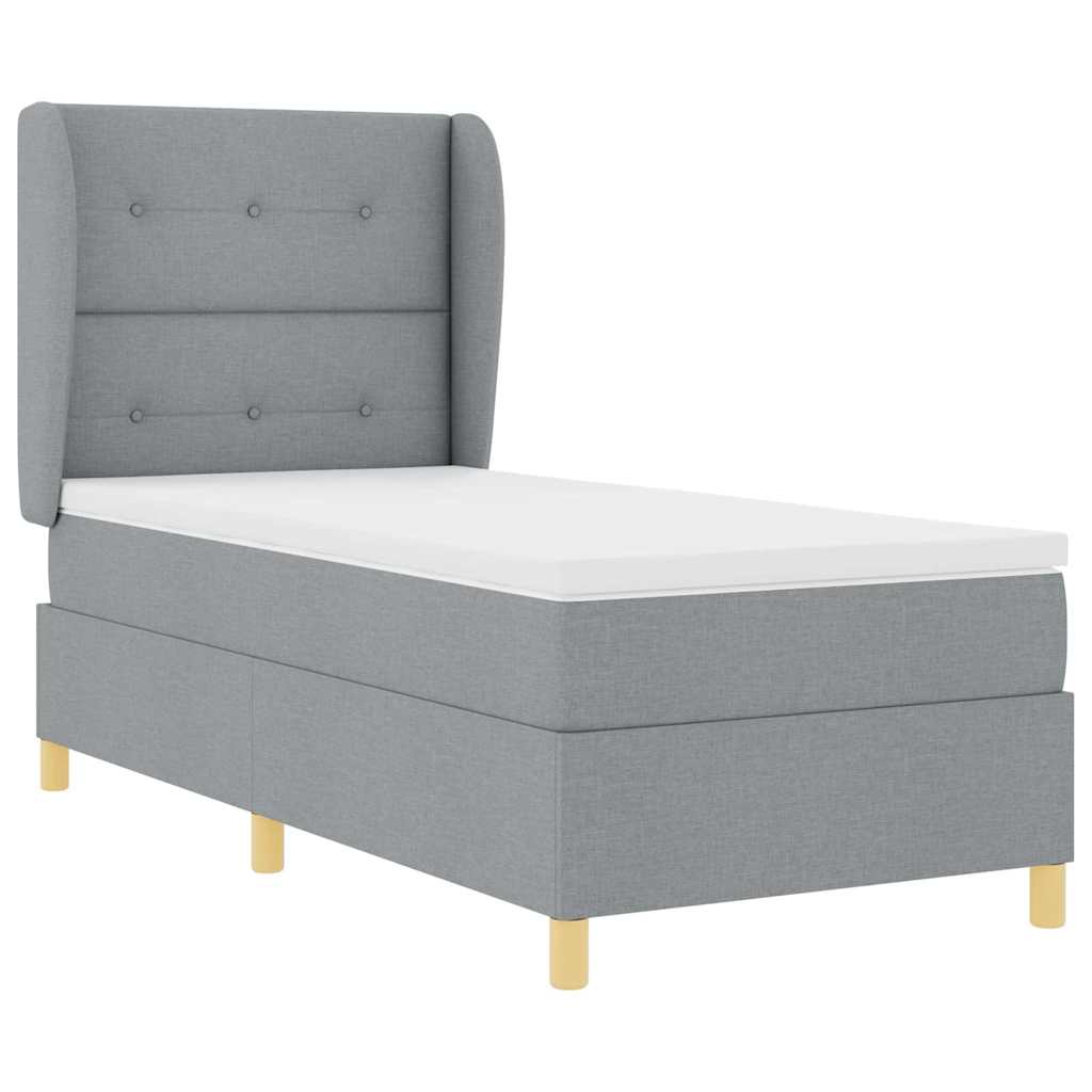 Krevet s opruga kutije Svijetlo siva 200 x 80 cm tkanina