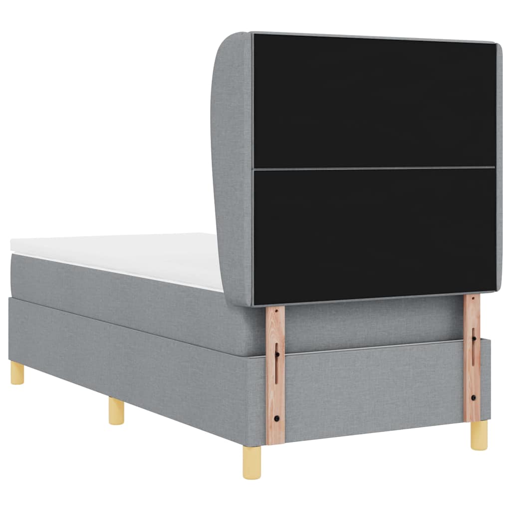 Krevet s opruga kutije Svijetlo siva 200 x 80 cm tkanina