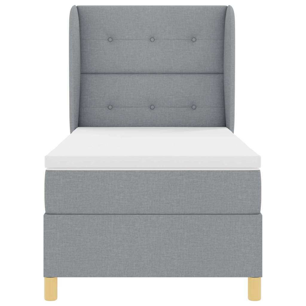 Krevet s opruga kutije Svijetlo siva 200 x 80 cm tkanina