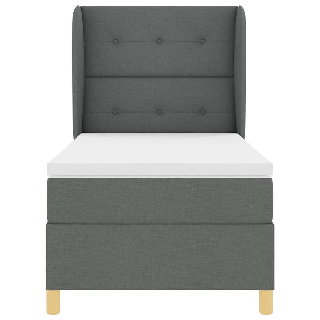 Krevet s opruga kutije Tamno siva 200 x 80 cm tkanina