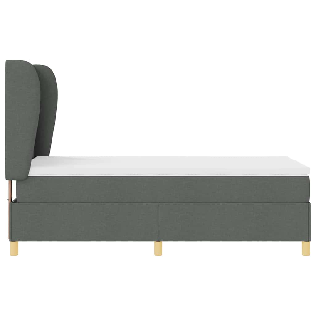 Krevet s opruga kutije Tamno siva 200 x 80 cm tkanina
