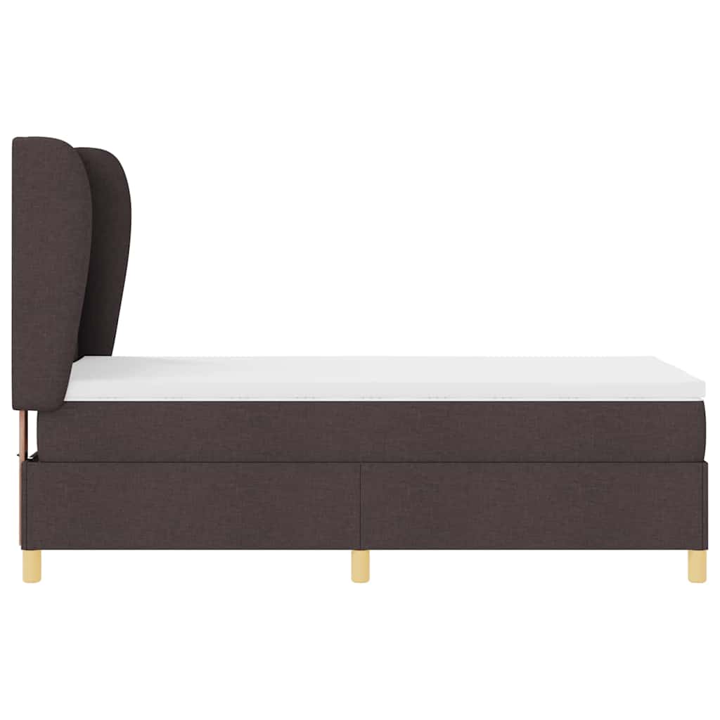 Krevet s opruga kutije Tamno smeđa 200 x 90 cm tkanina