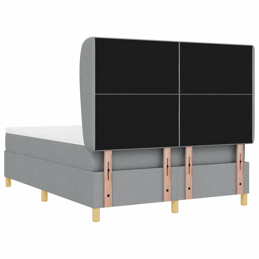 Krevet s opruga kutije Svijetlo siva 200 x 140 cm tkanina