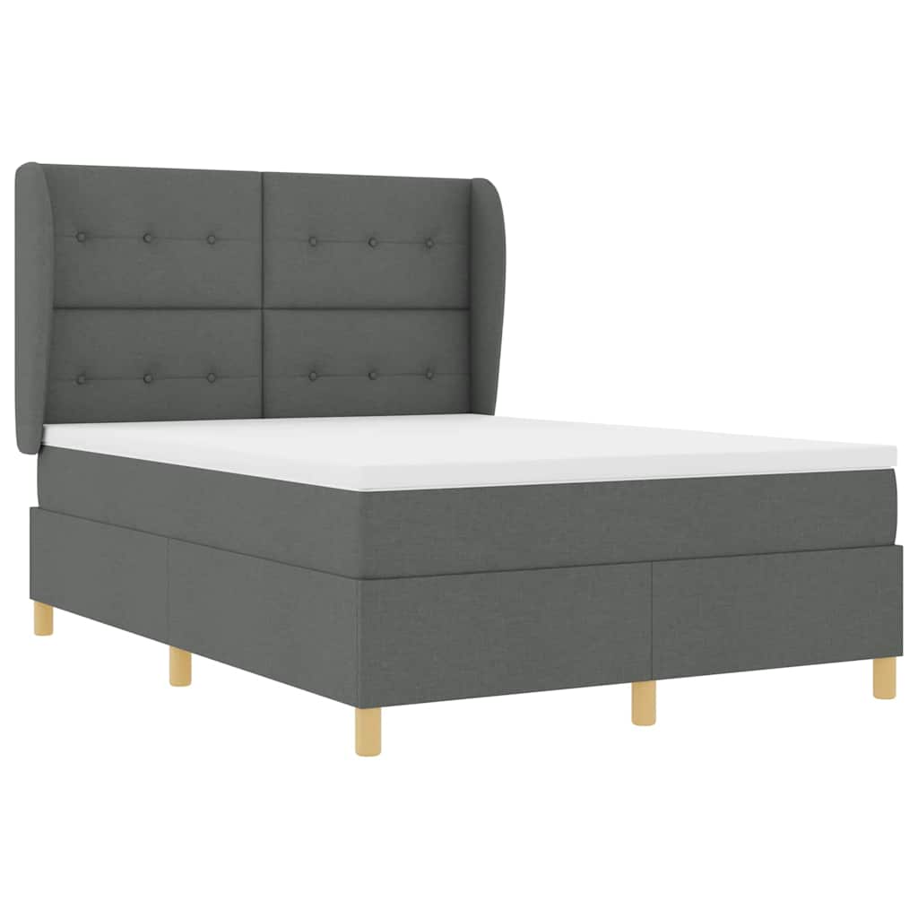 Krevet s opruga kutije Tamno siva 200 x 160 cm tkanina