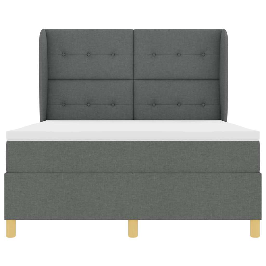 Krevet s opruga kutije Tamno siva 200 x 160 cm tkanina