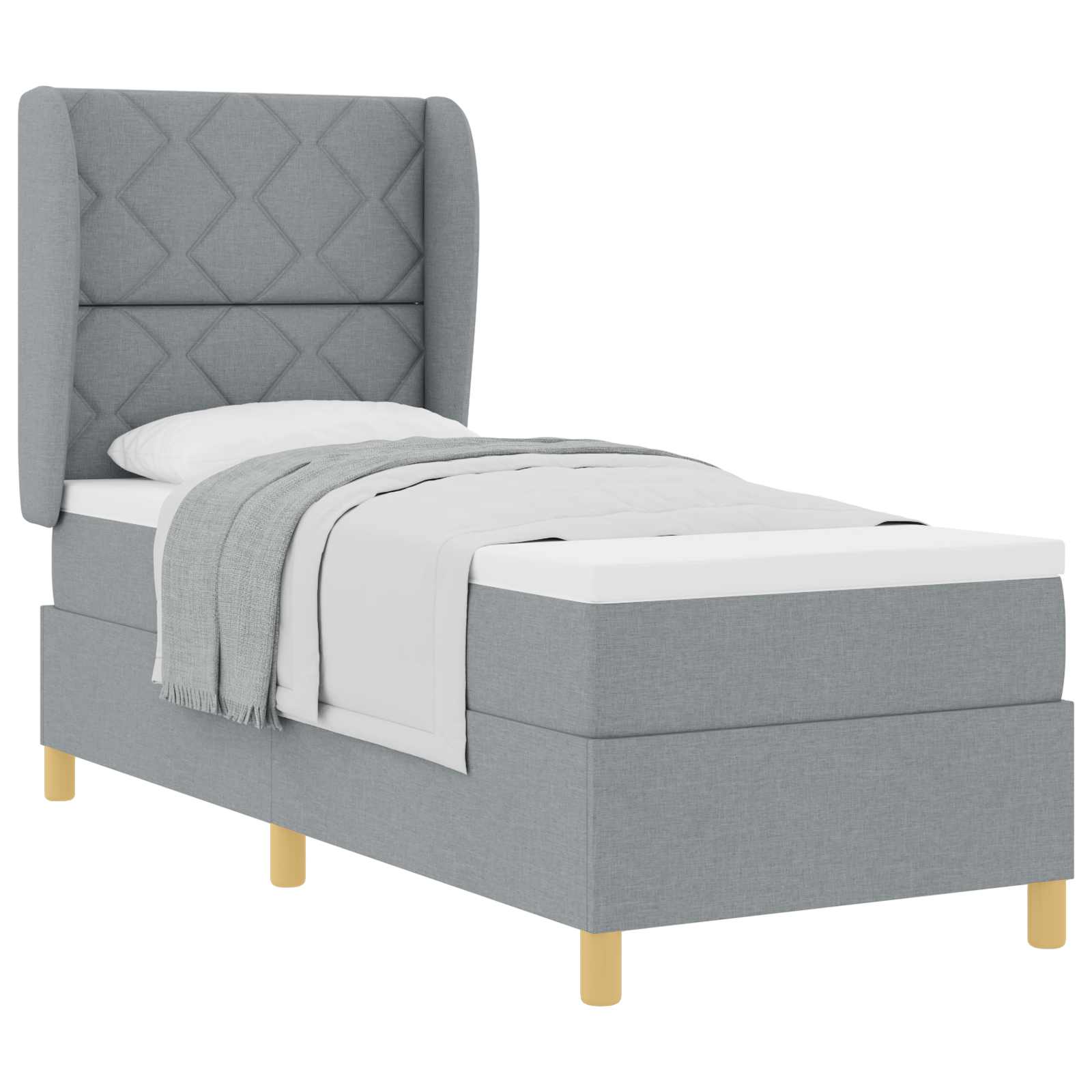 Krevet s opruga kutije Svijetlo siva 200 x 80 cm tkanina