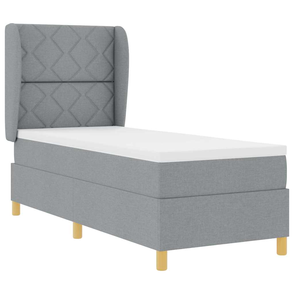 Krevet s opruga kutije Svijetlo siva 200 x 80 cm tkanina