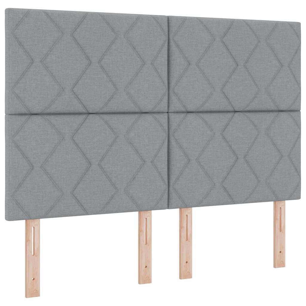 Krevet s opruga kutije Svijetlo siva 200 x 160 cm tkanina