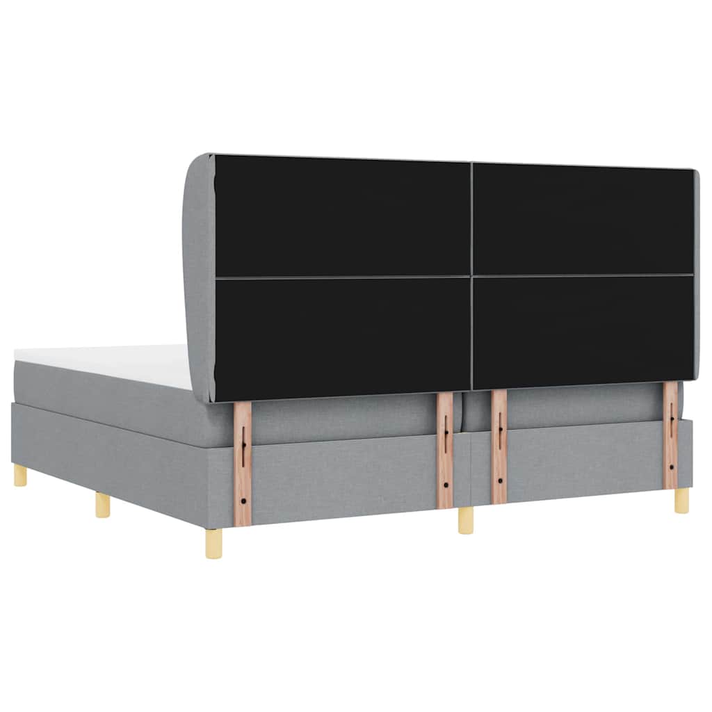 Krevet s opruga kutije Svijetlo siva 200 x 200 cm tkanina