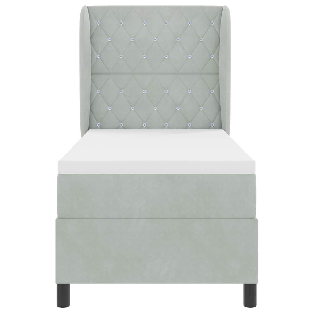 Krevet s opruga kutije Svijetlo siva 200 x 80 cm Baršun