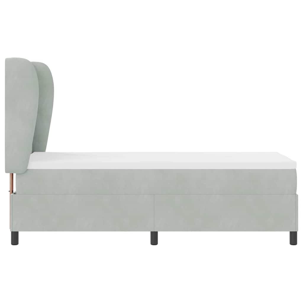 Krevet s opruga kutije Svijetlo siva 200 x 80 cm Baršun