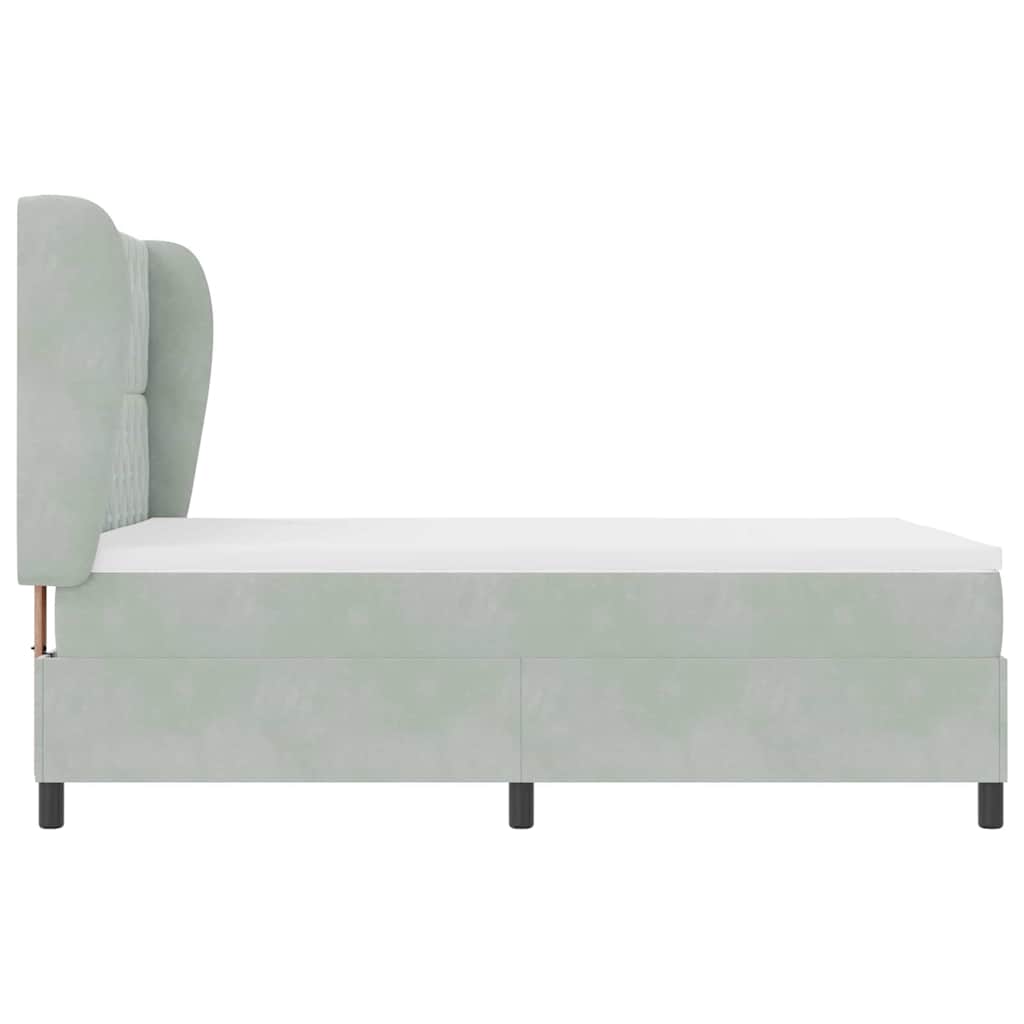 Krevet s opruga kutije Svijetlo siva 200 x 160 cm Baršun