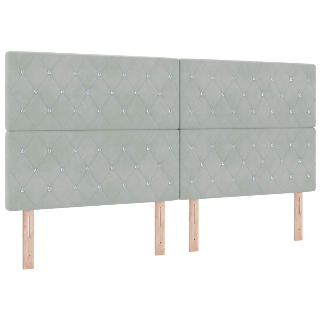 Krevet s opruga kutije Svijetlo siva 200 x 200 cm Baršun