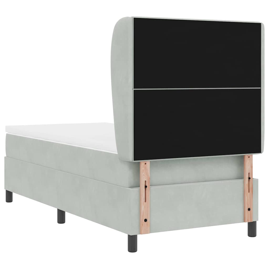 Krevet s opruga kutije Svijetlo siva 200 x 80 cm Baršun