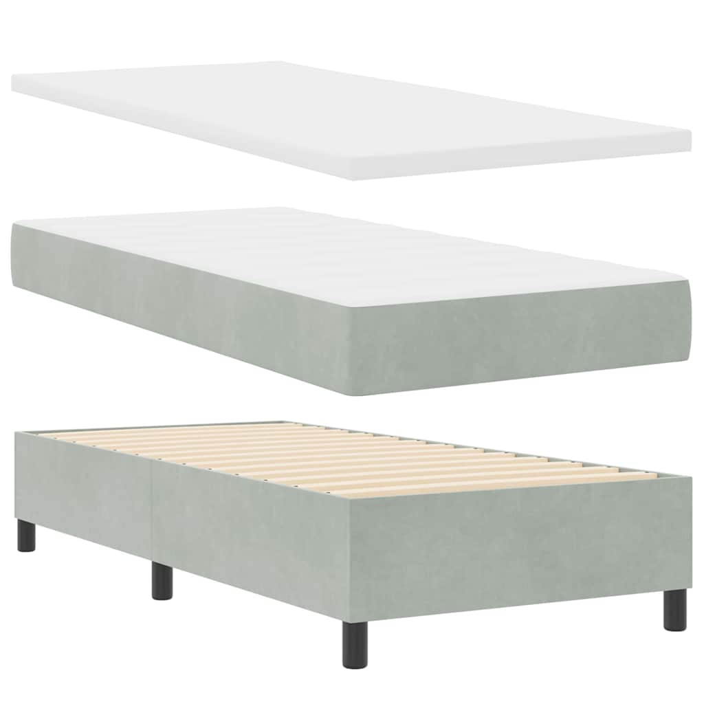 Krevet s opruga kutije Svijetlo siva 200 x 100 cm Baršun