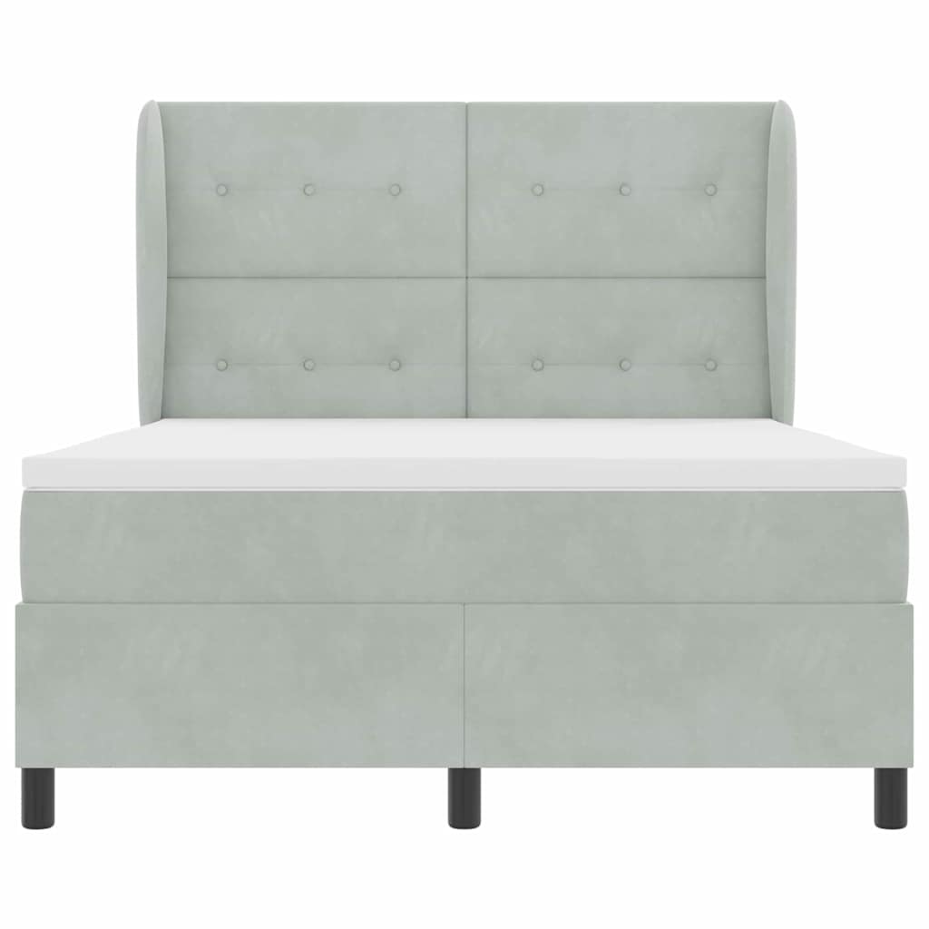 Krevet s opruga kutije Svijetlo siva 200 x 160 cm Baršun