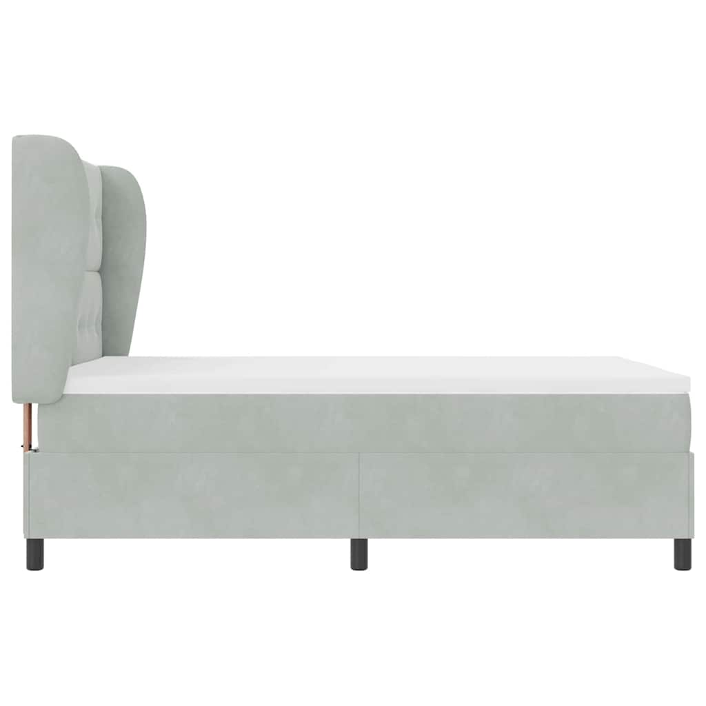 Krevet s opruga kutije Svijetlo siva 200 x 160 cm Baršun