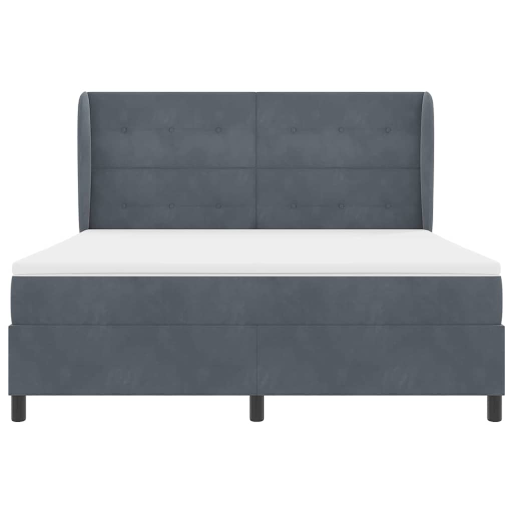 Krevet s opruga kutije Tamno siva 200 x 180 cm Baršun