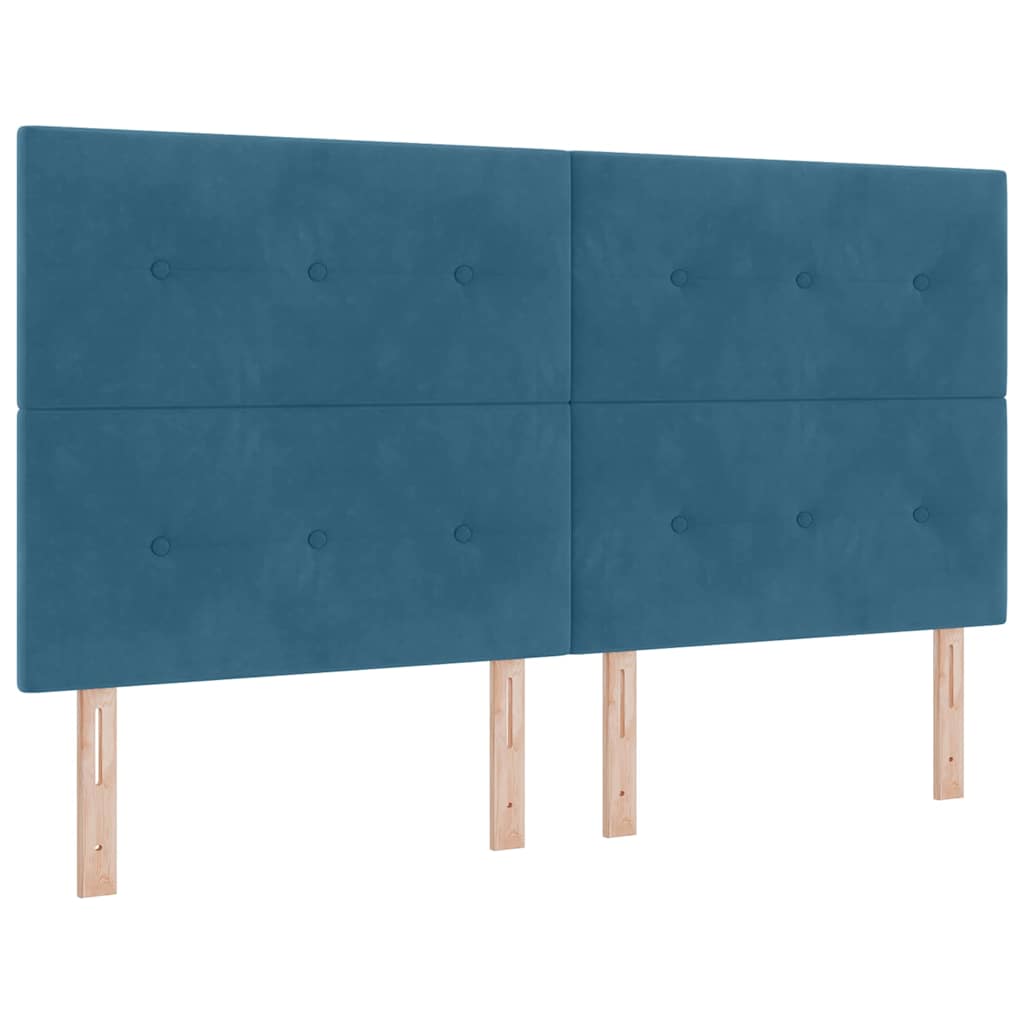 Krevet s opruga kutije Tamno plava 200 x 180 cm Baršun