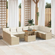 Vrtni set za objed s jastukom 11 pcs Bež i krema