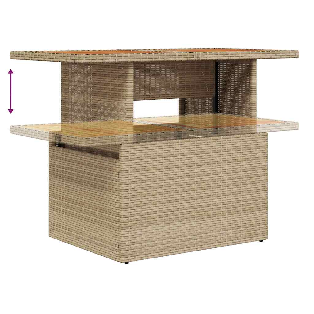 Vrtni set za objed s jastukom 6 pcs Bež i siva