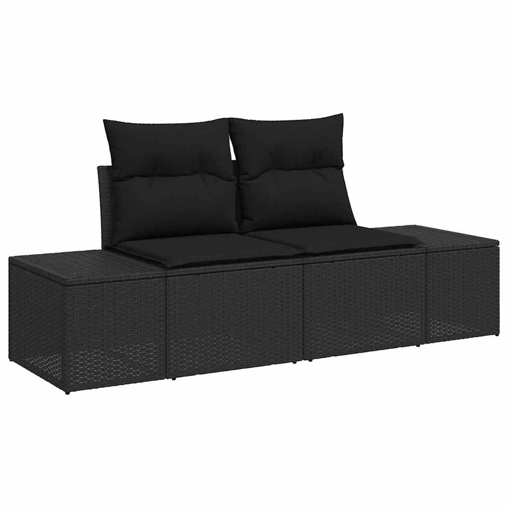 Vrtni set za objed s jastukom 6 pcs Crna i smeđa