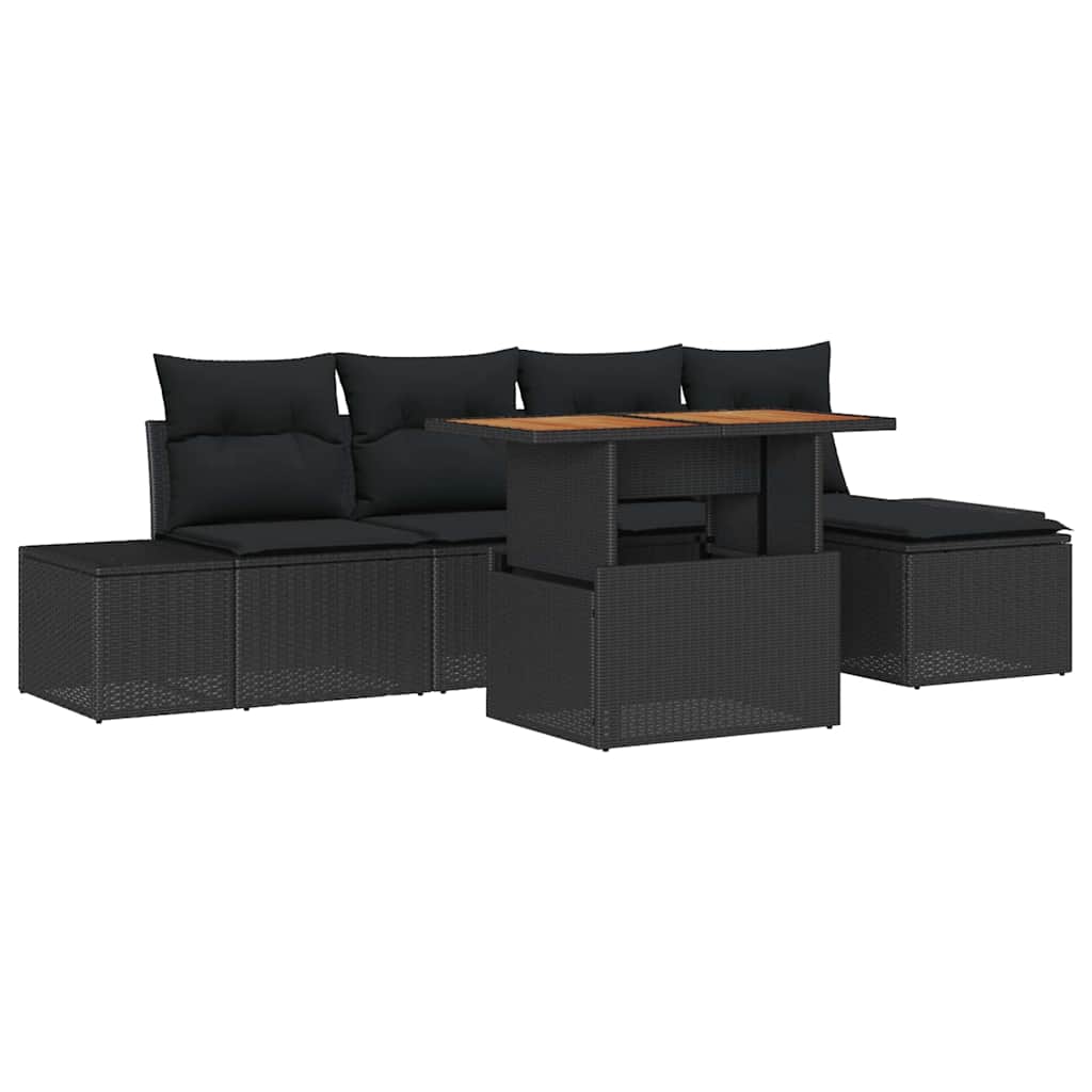 Vrtni set za objed s jastukom 6 pcs Crna i smeđa