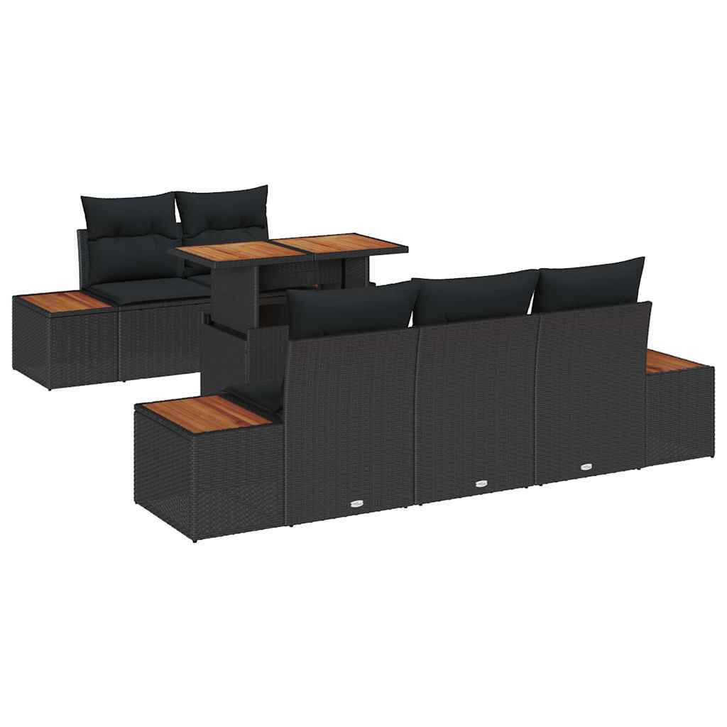 Vrtni set za objed s jastukom 6 pcs Crna i smeđa