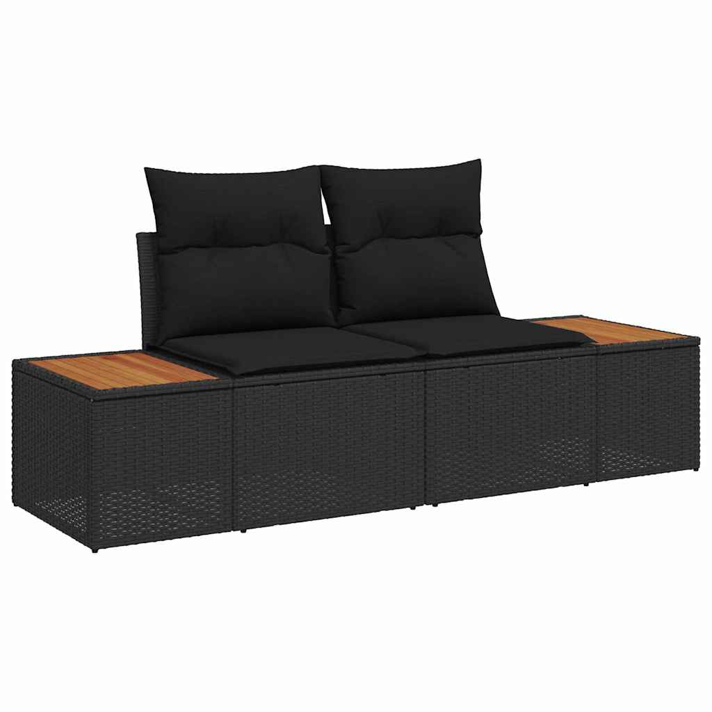 Vrtni set za objed s jastukom 6 pcs Crna i smeđa