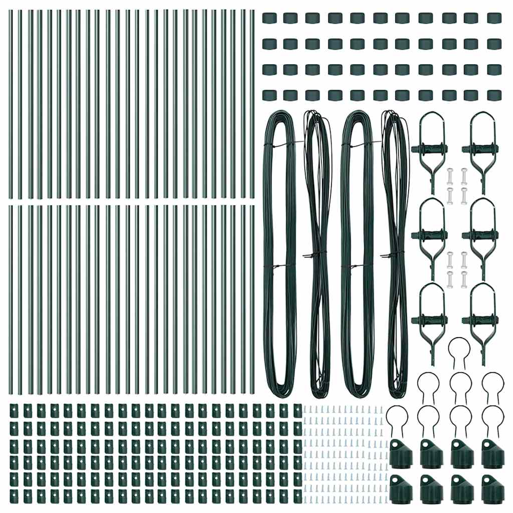 Stup za ogradu 52 pcs Zelena 3,2 x 3,2 x 100 cm