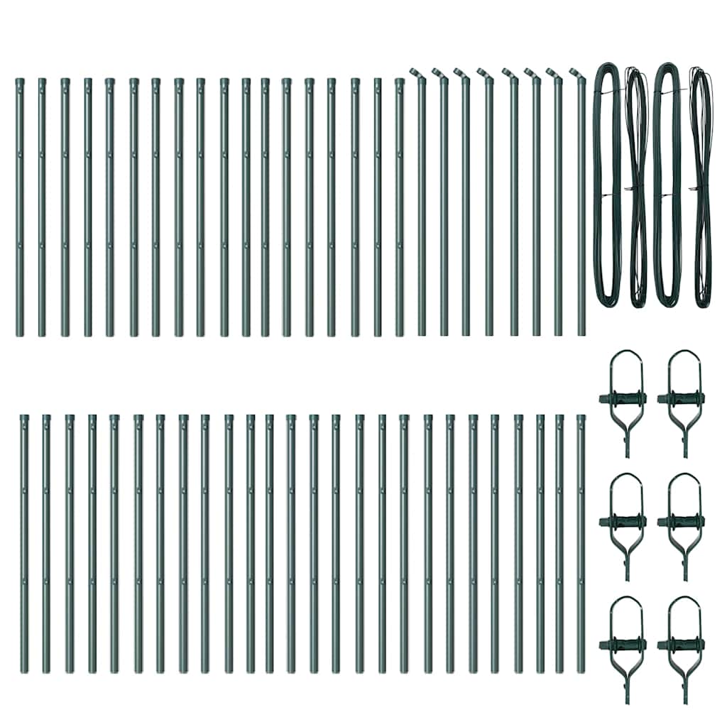 Stup za ogradu 52 pcs Zelena 3,2 x 3,2 x 120 cm