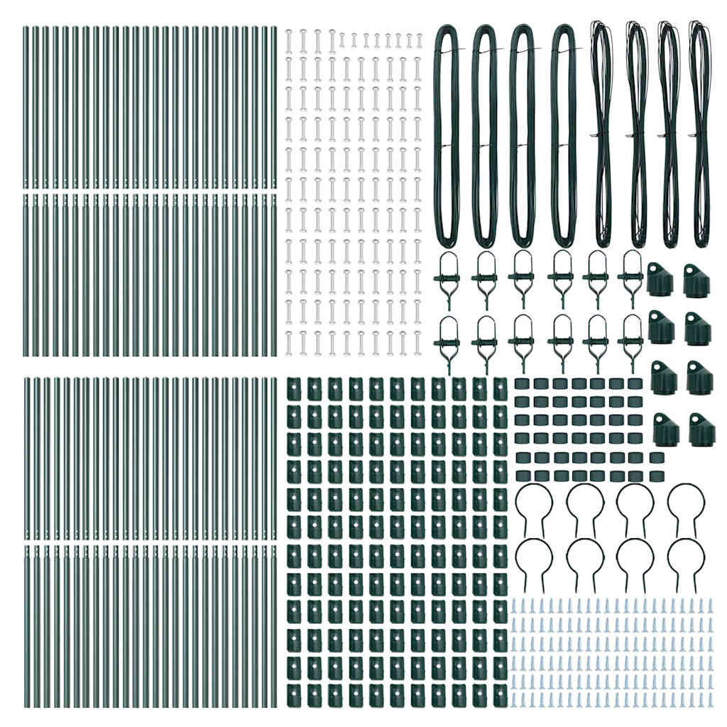 Stup za ogradu 52 pcs Zelena 3,2 x 3,2 x 210 cm