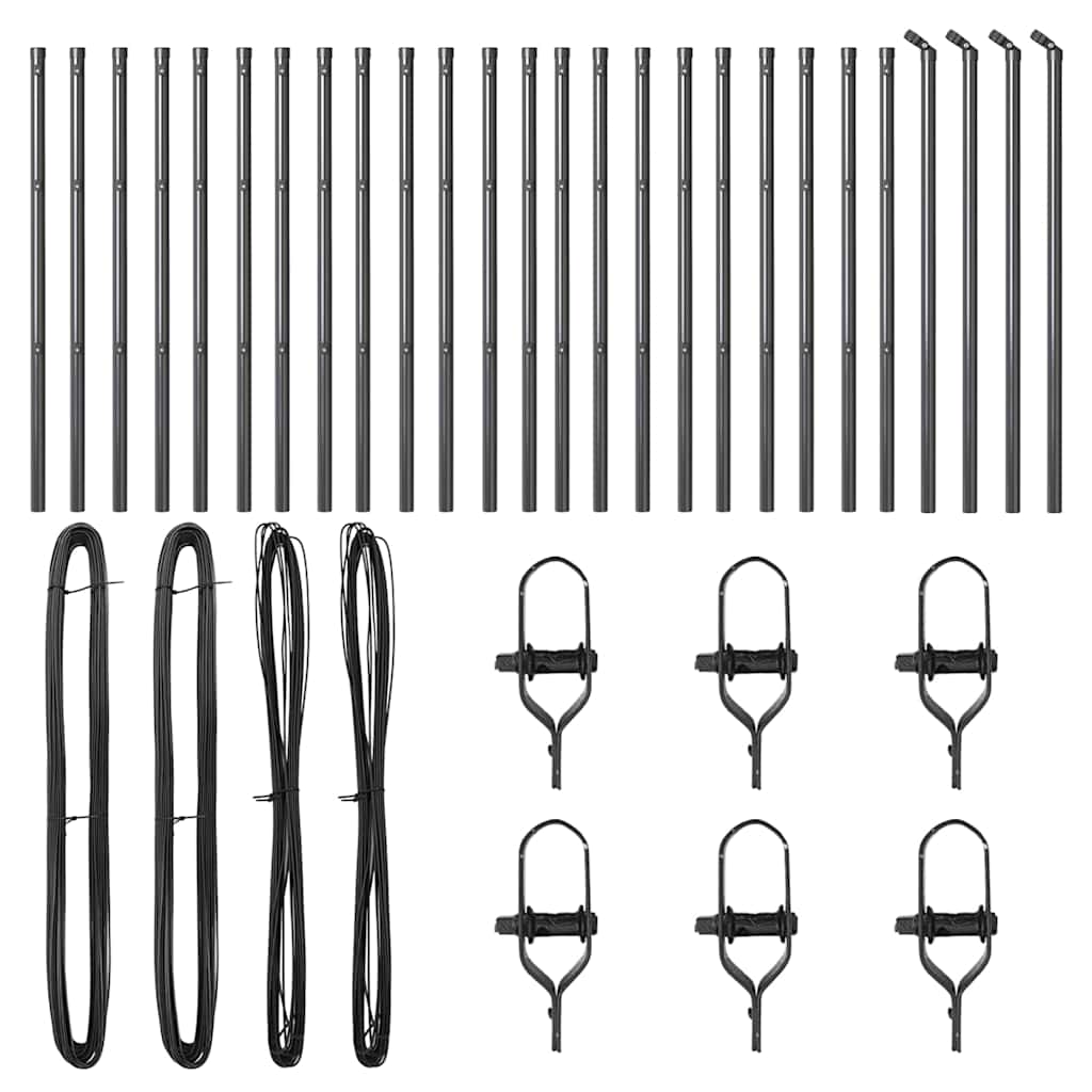 Stup za ogradu 26 pcs Siva 3,2 x 3,2 x 120 cm