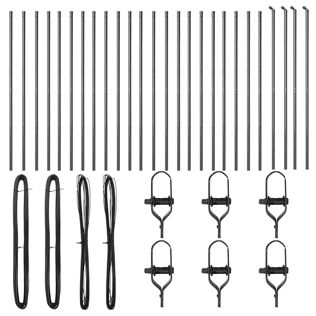 Stup za ogradu 26 pcs Siva 3,2 x 3,2 x 200 cm