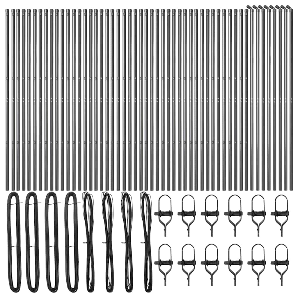 Stup za ogradu 52 pcs Siva 3,2 x 3,2 x 200 cm