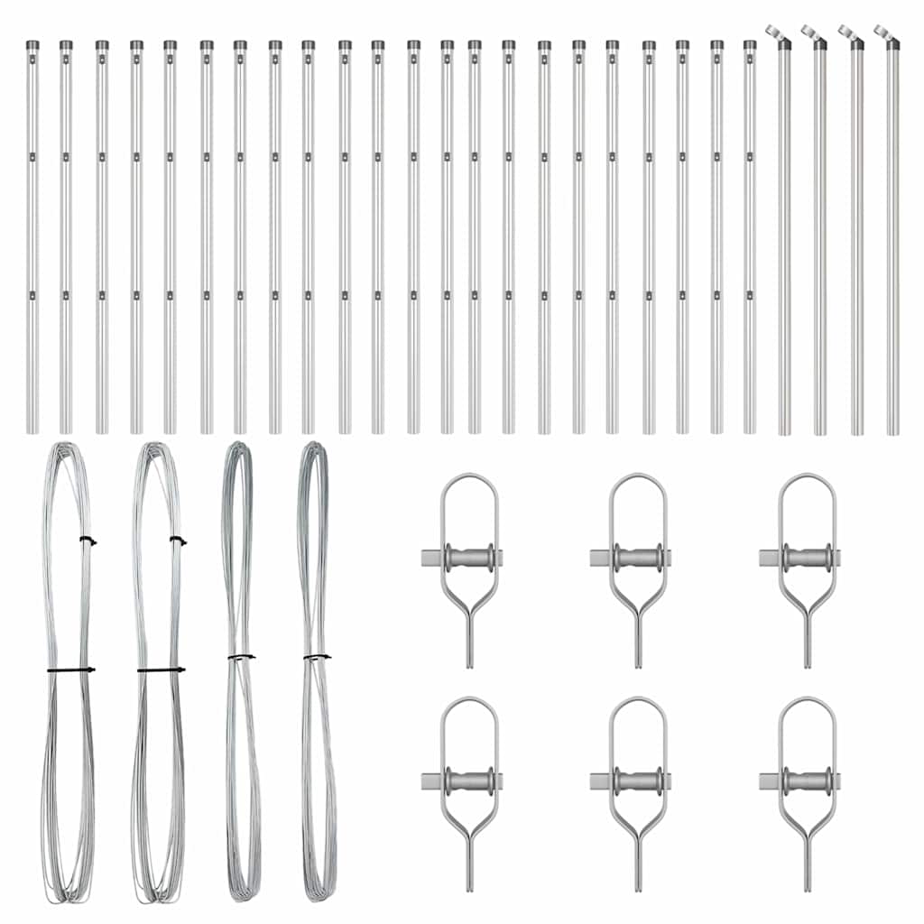 Stup za ogradu 26 pcs Siva 3,2 x 3,2 x 80 cm