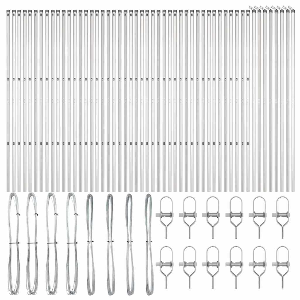 Stup za ogradu 52 pcs Siva 3,2 x 3,2 x 150 cm