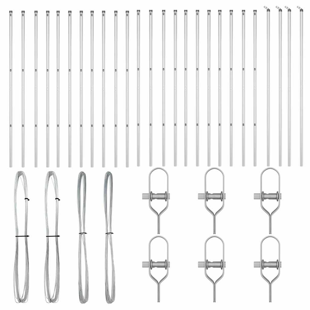 Stup za ogradu 26 pcs Siva 3,2 x 3,2 x 170 cm