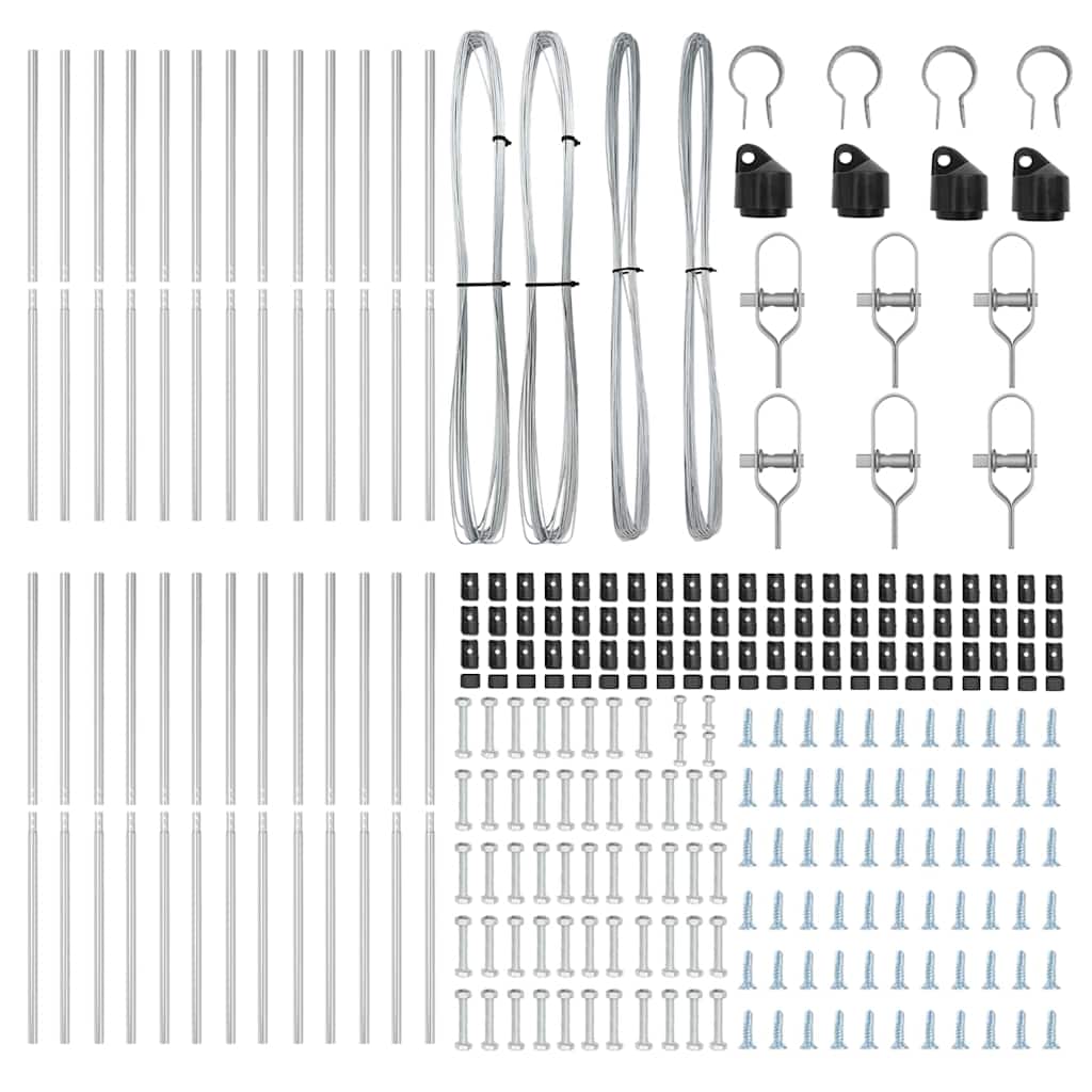 Stup za ogradu 26 pcs Siva 3,2 x 3,2 x 190 cm