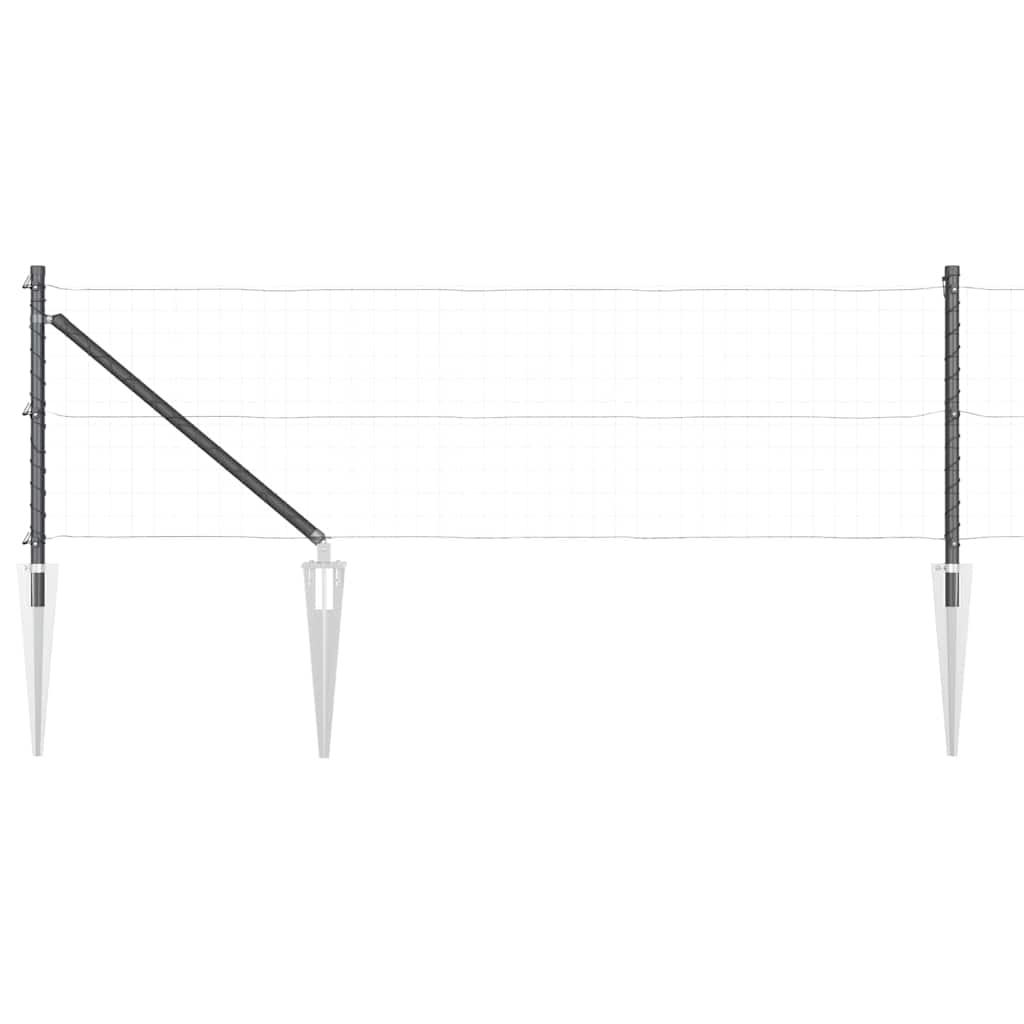 Stup za ogradu 52 pcs Siva 3,2 x 3,2 x 145 cm