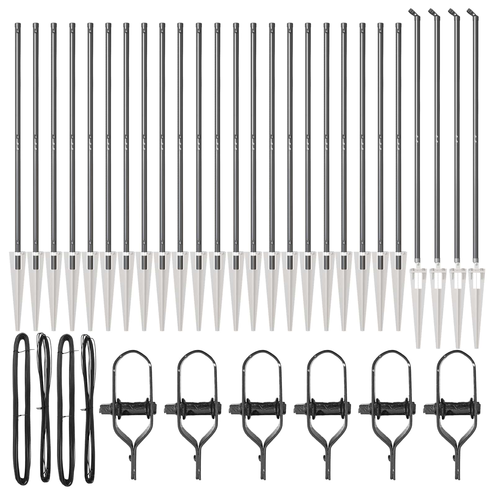 Stup za ogradu 26 pcs Siva 3,2 x 3,2 x 185 cm