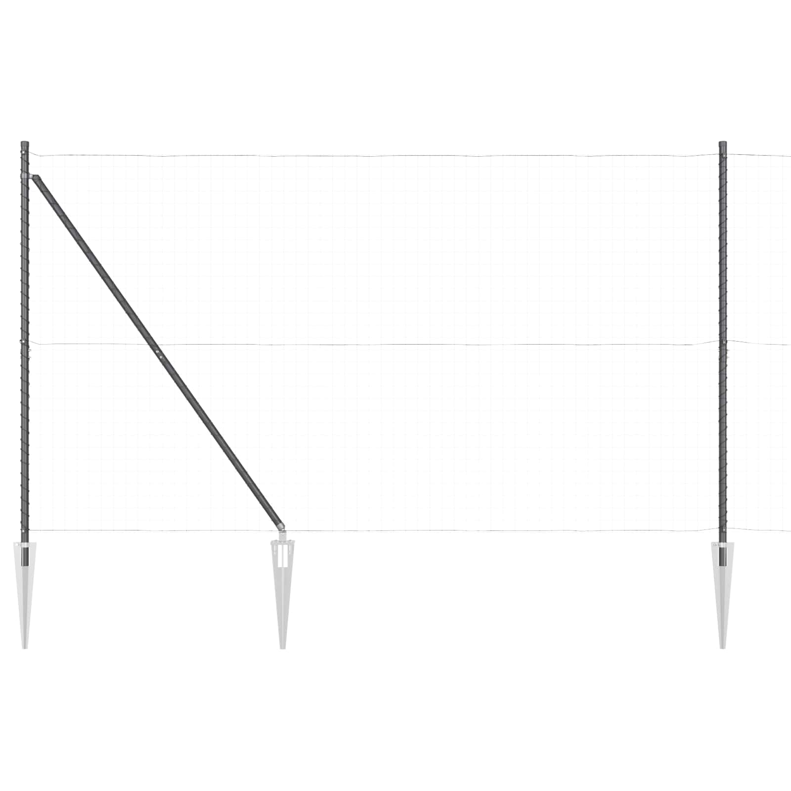 Stup za ogradu 26 pcs Siva 3,2 x 3,2 x 225 cm