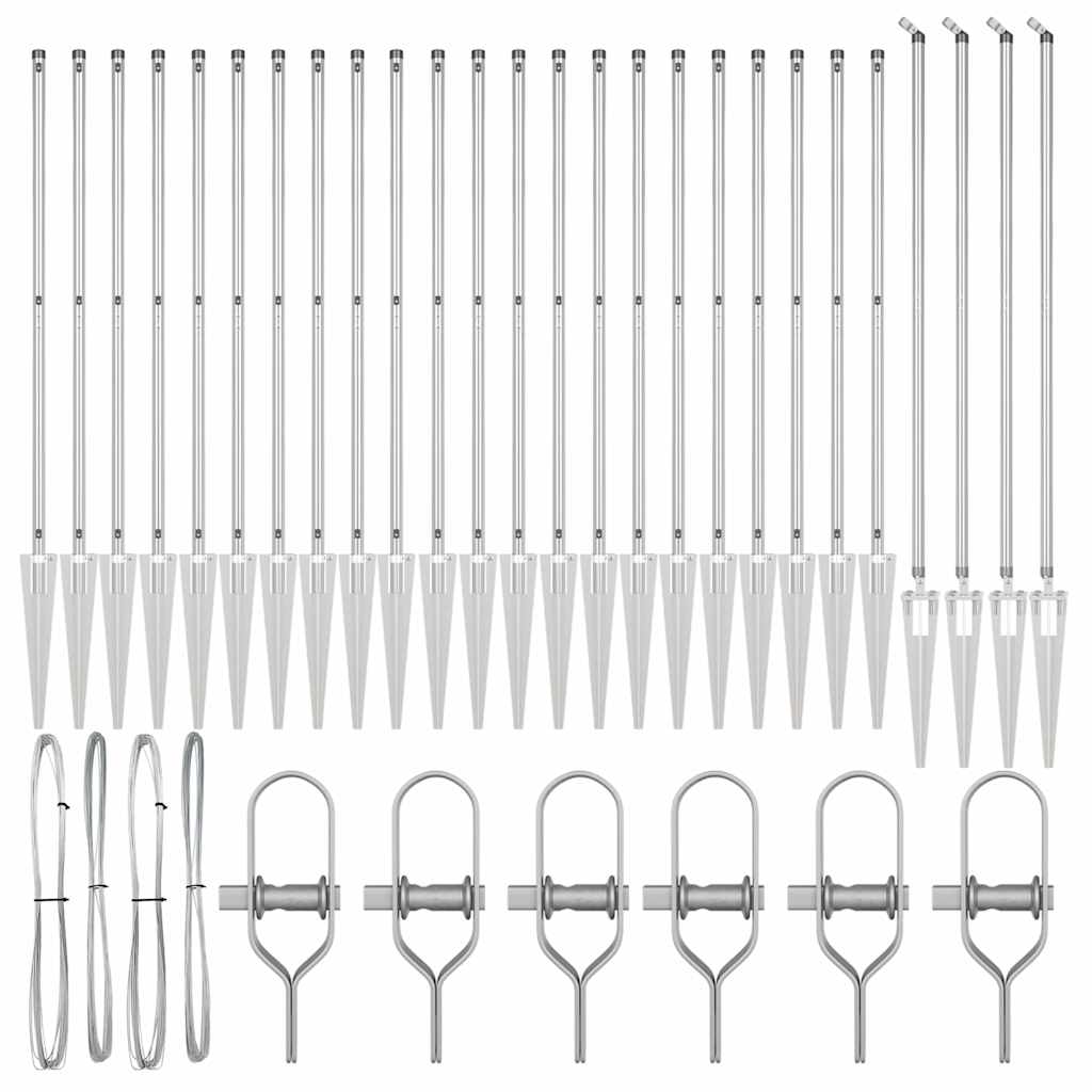 Stup za ogradu 26 pcs Siva 3,2 x 3,2 x 185 cm